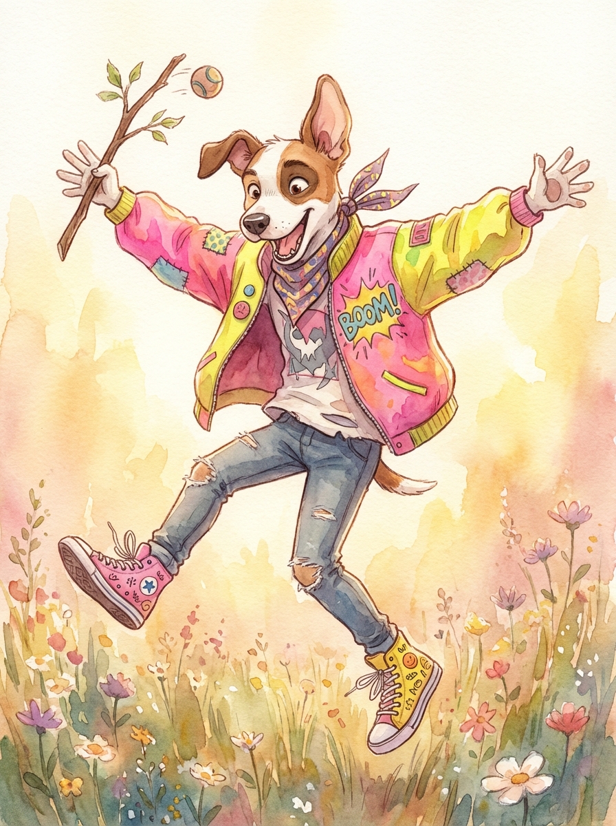 Bajzel, jack russell terrier pełen energii, bohater Psiej Zgrai